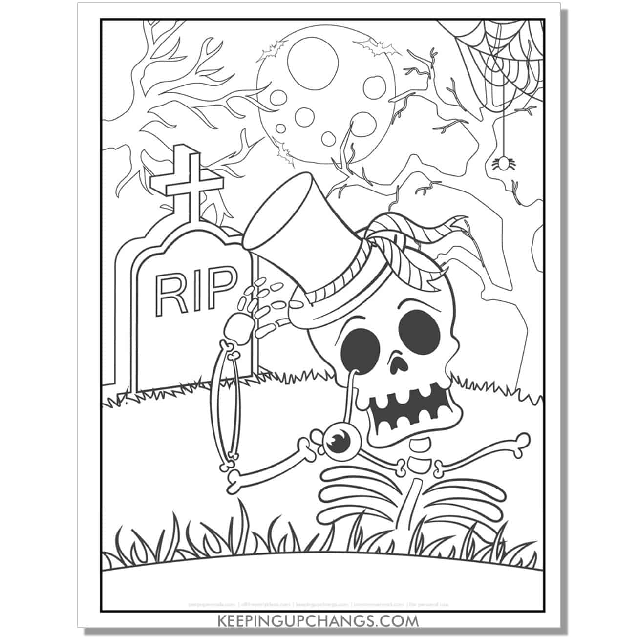 Free skeleton coloring pages sheets most popular printables