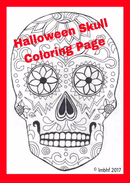 Halloween skull coloring page decorative skull coloring page for adults kids