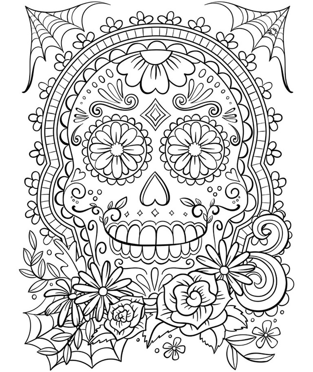 Sugar skull coloring page