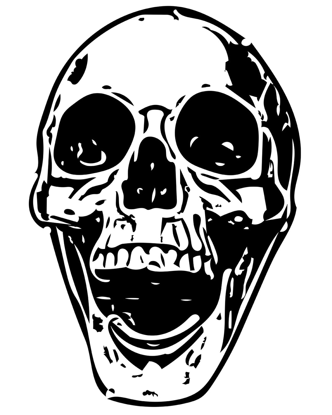 Free creepy halloween human skull printable coloring page â dark whimsical art
