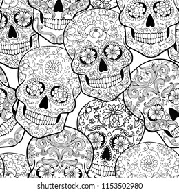 Sugar skull coloring page images stock photos d objects vectors