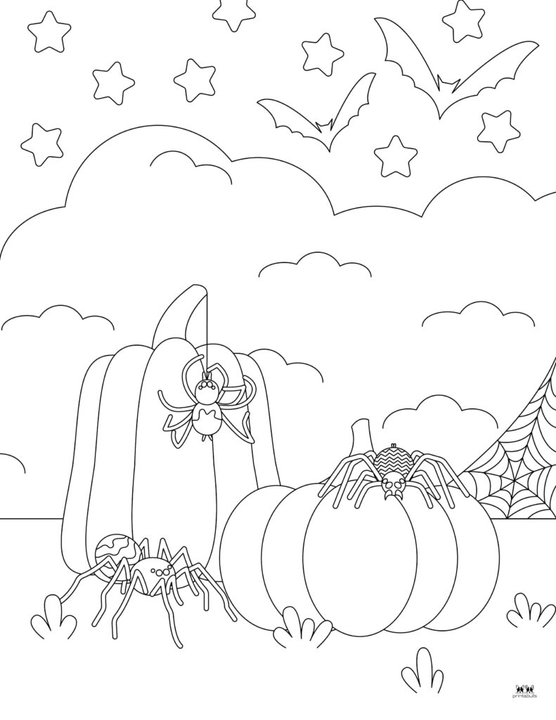 Halloween spider coloring pages