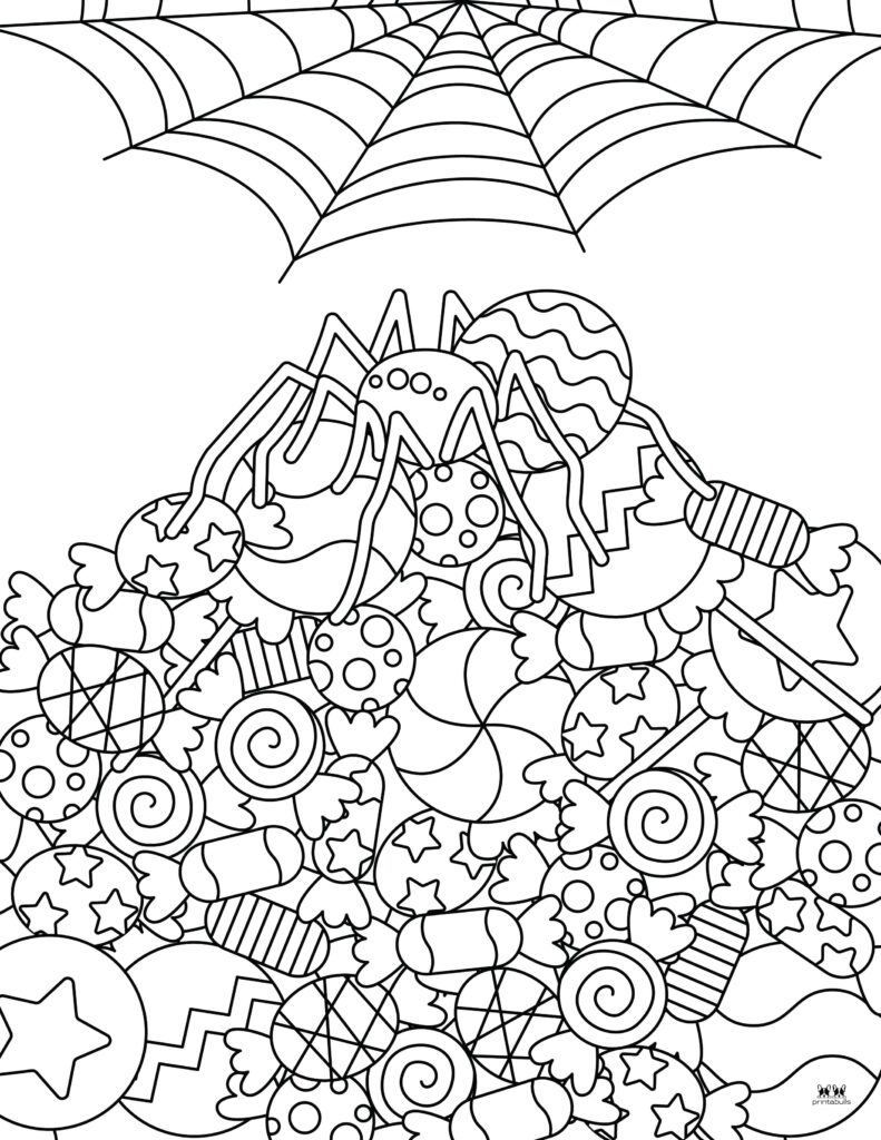 Halloween spider coloring pages