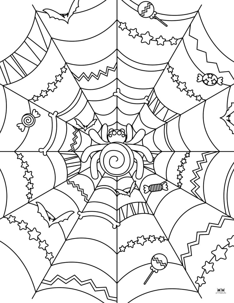 Halloween spider coloring pages