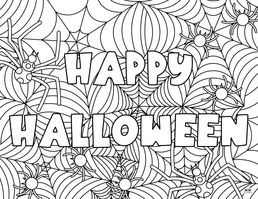 Halloween spider coloring pages