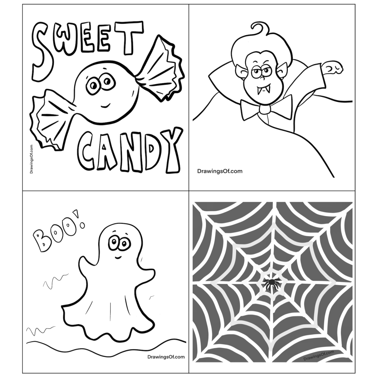 Halloween coloring pages for kids and adults