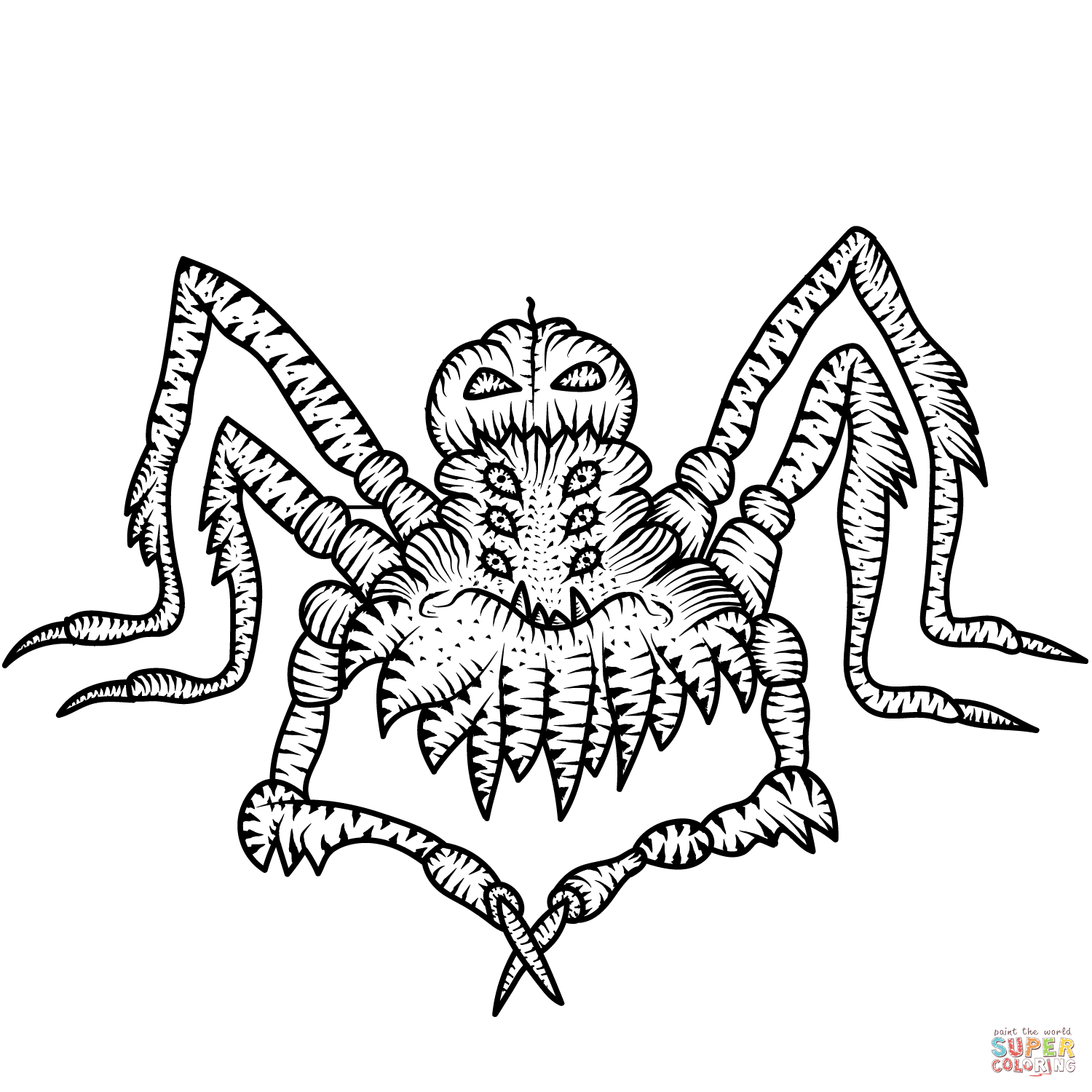Scary spider coloring page free printable coloring pages