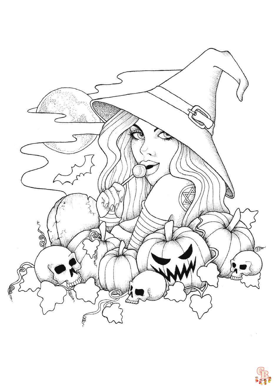 Spooky fun for kids with halloween witch coloring pages