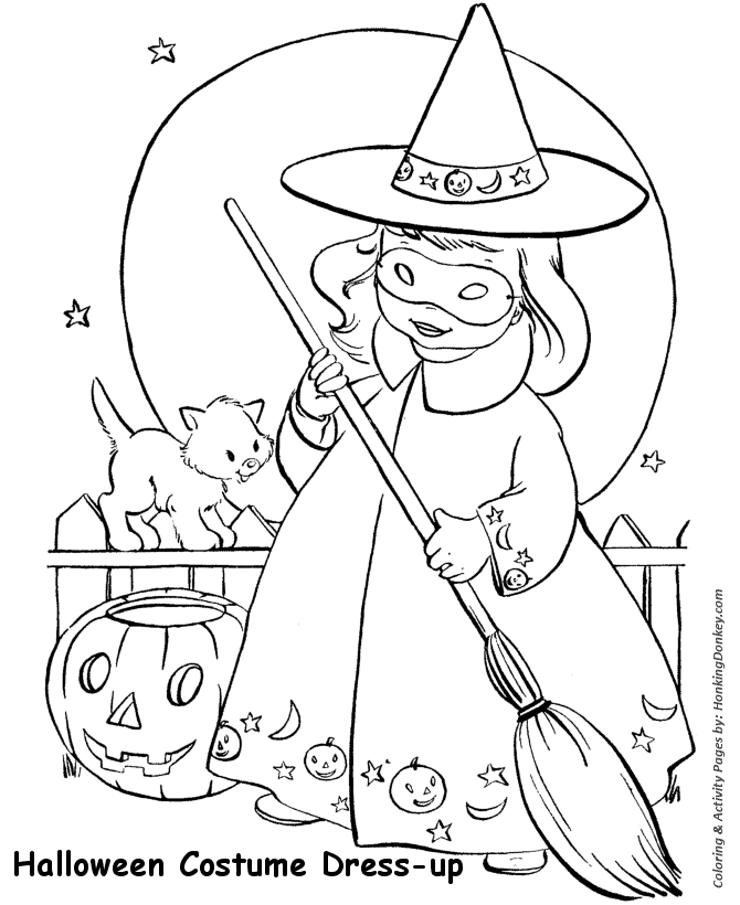 Halloween costume coloring pages