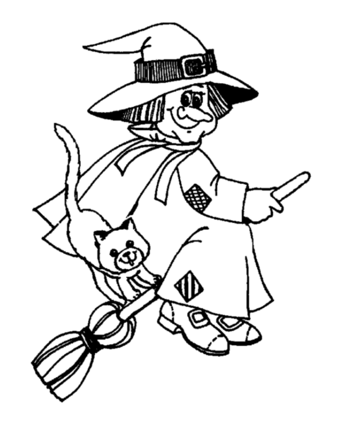 Halloween witch coloring page