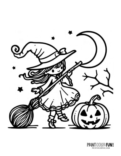 Witch coloring pages for halloween craft fun and learning at