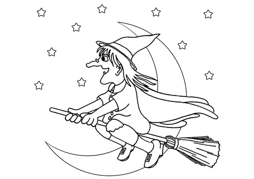 Free printable witch coloring pages for kids