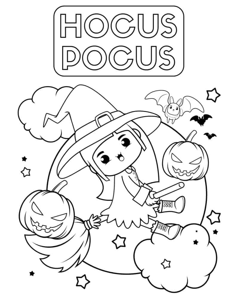 Free halloween witch coloring pages