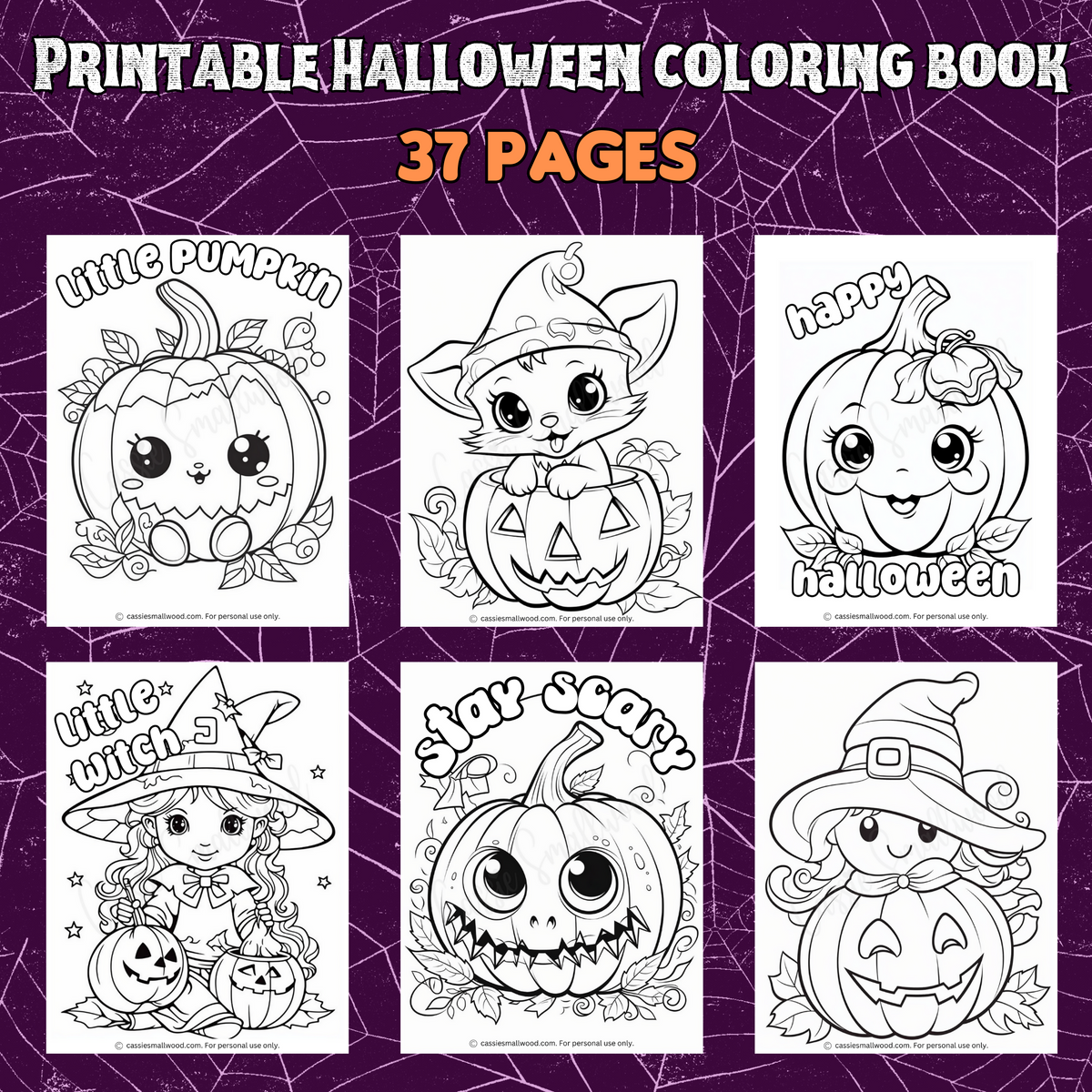 Printable halloween coloring book pages â cassie smallwood