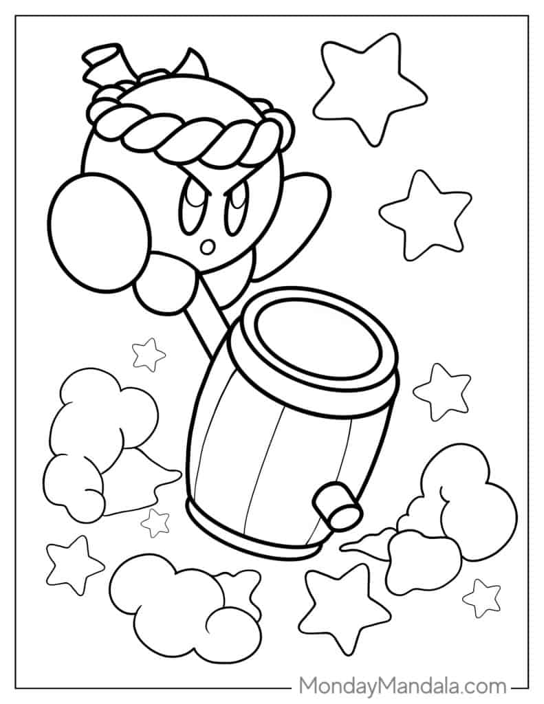 Kirby coloring pages free pdf printables