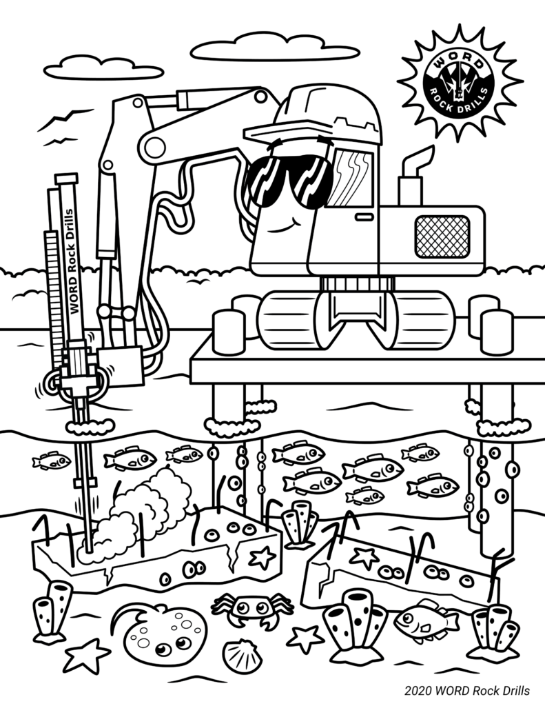 Free rock drill coloring pages to pass the time word rock drills