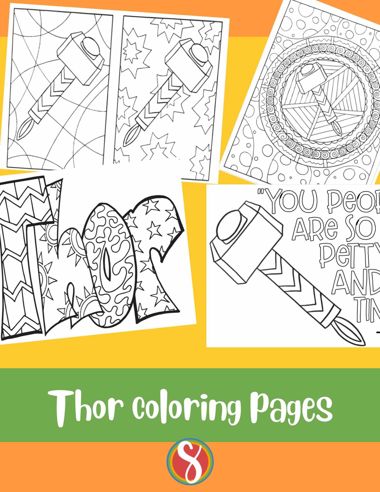 Free thor mjolnir coloring pages â stevie doodles