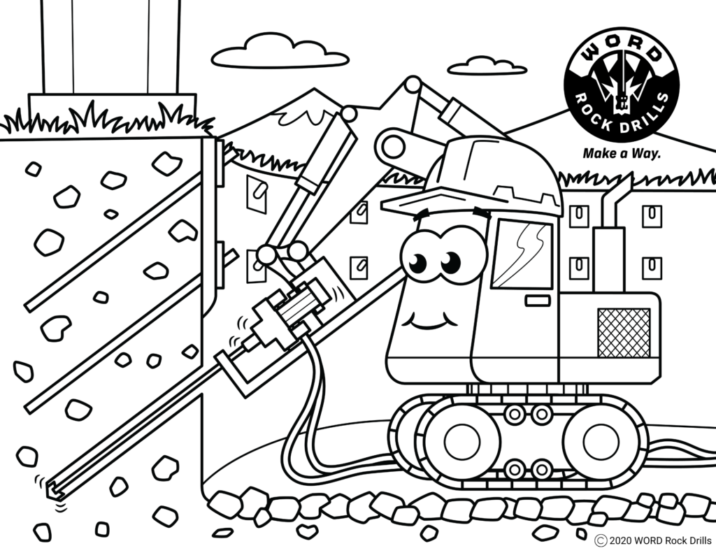 Coloring page archives word rock drills