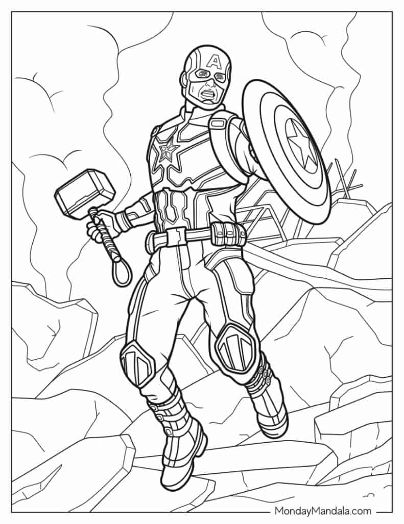 Captain america coloring pages free pdf printables