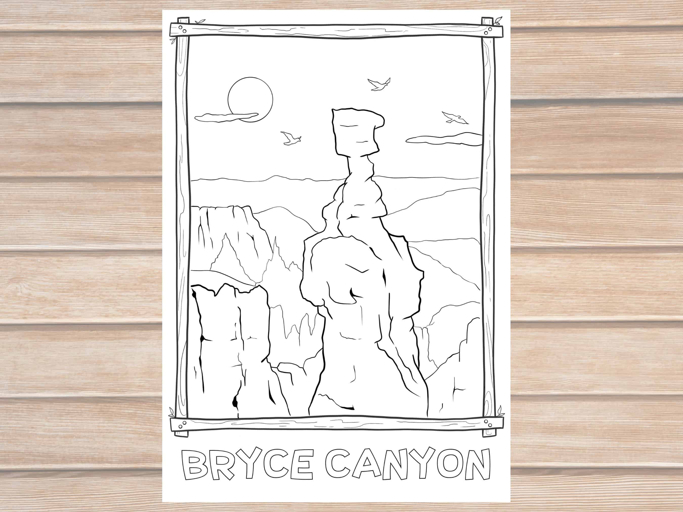 Bryce canyon national park coloring page printable