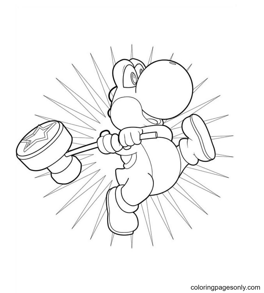 Marios magic hammer coloring page