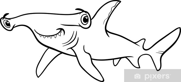 Wall mural hammerhead shark coloring book