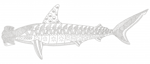 Hammerhead shark coloring page