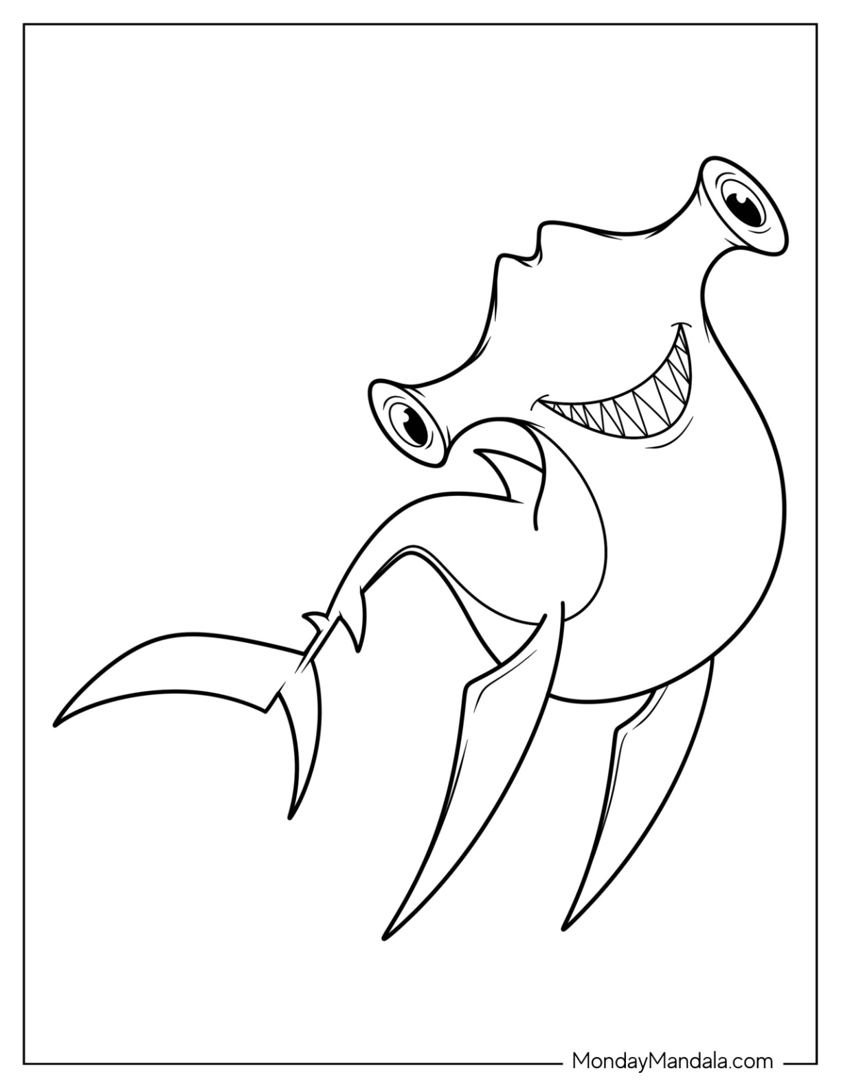 Shark coloring pages free pdf printables