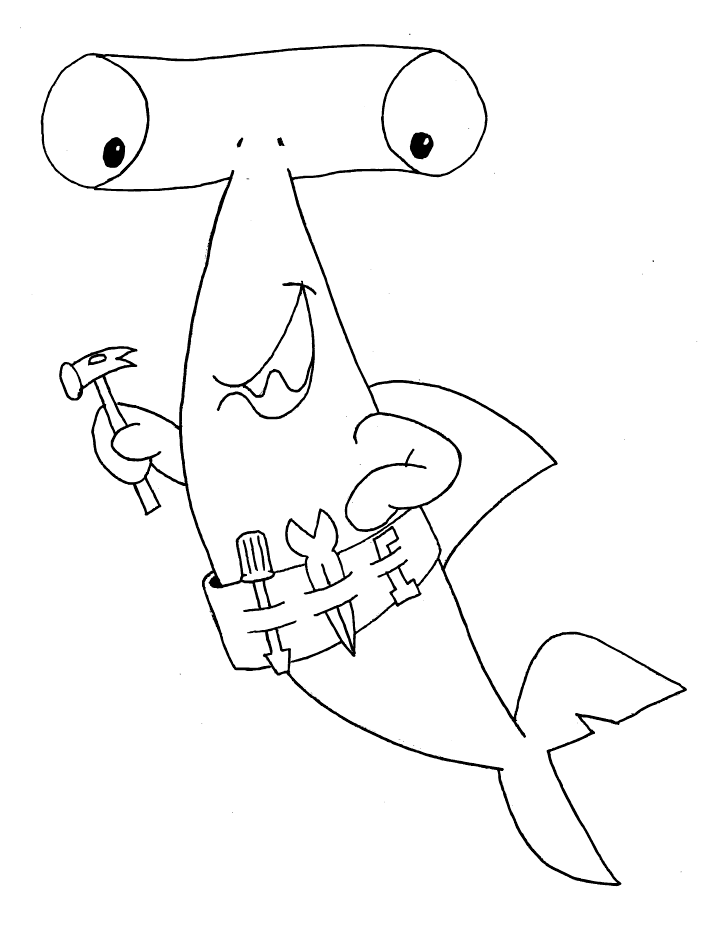 Hammerhead shark coloring pages