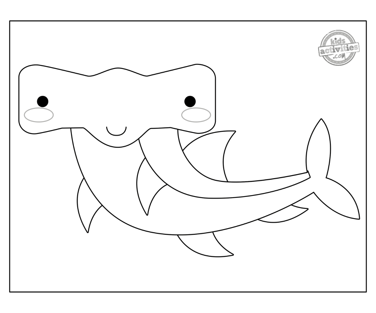 Cool hammerhead shark coloring page kids activities blog