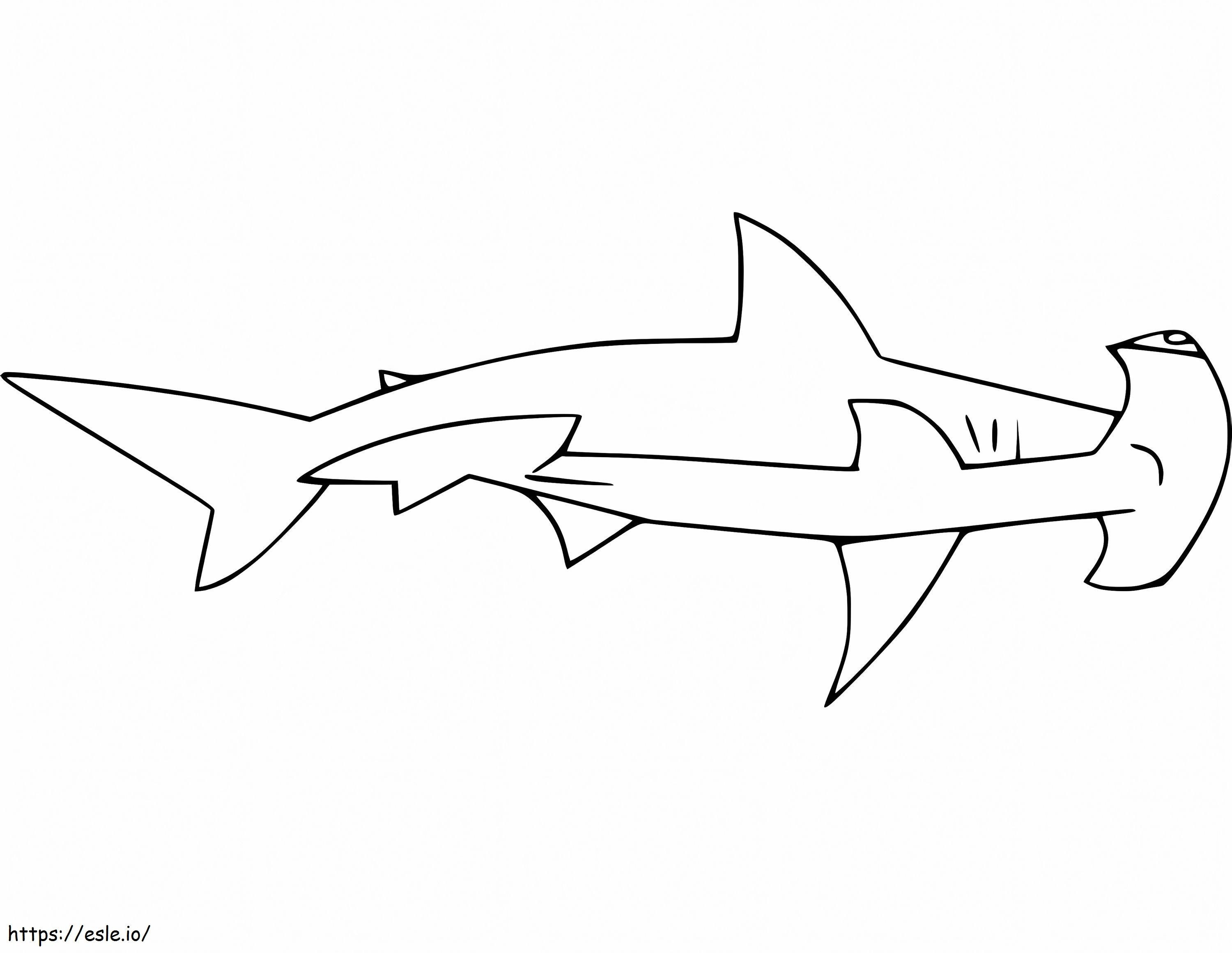 Normal hammerhead shark coloring page