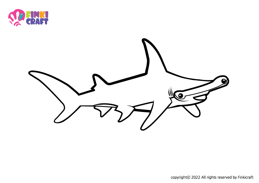 Hammerhead shark line art image digital eps ai file printable image â