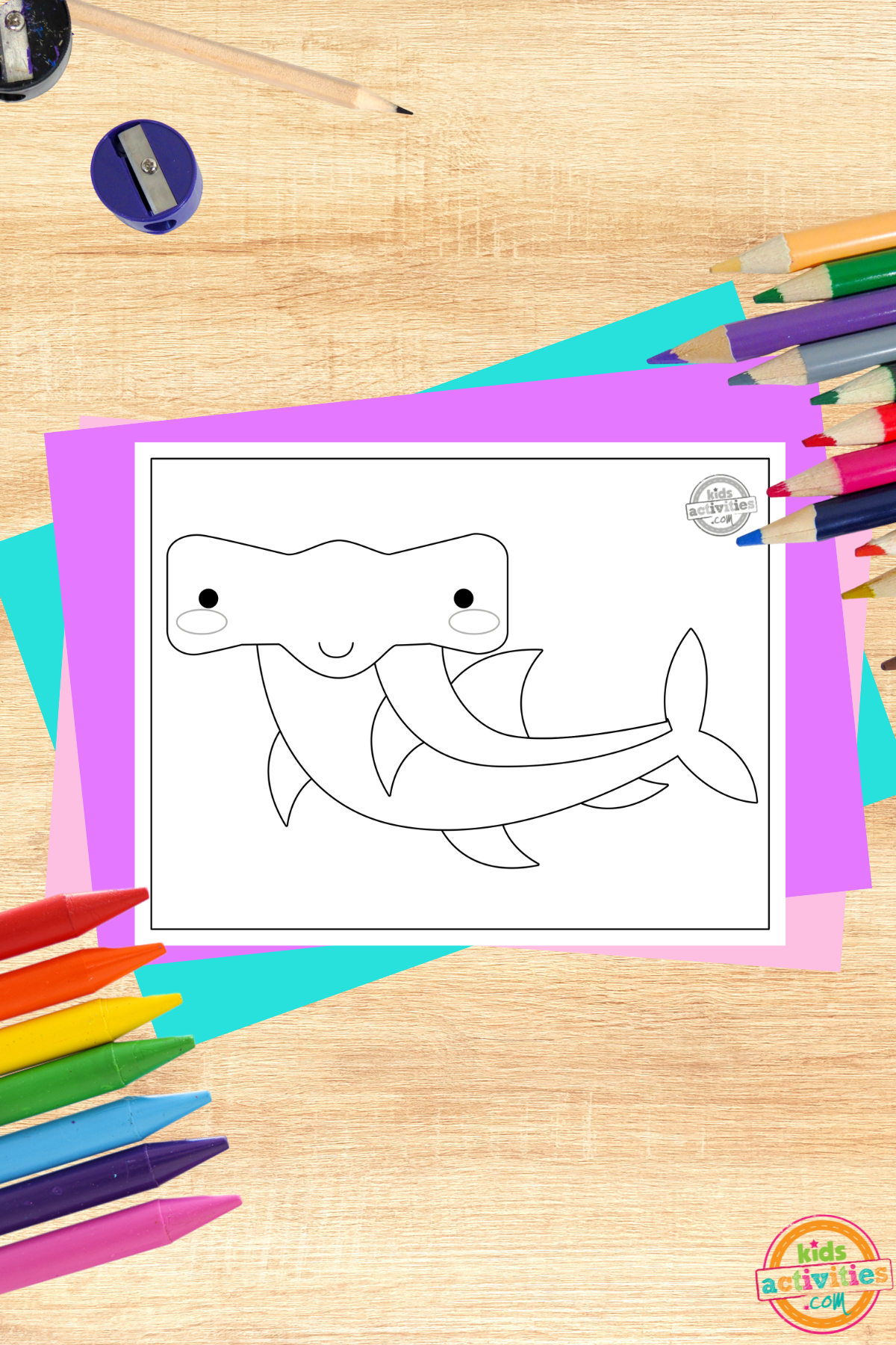 Cool hammerhead shark coloring page kids activities blog