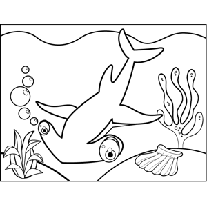 Cute hammerhead shark coloring page