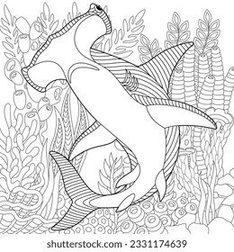 Shark colouring pages adult images stock photos d objects vectors