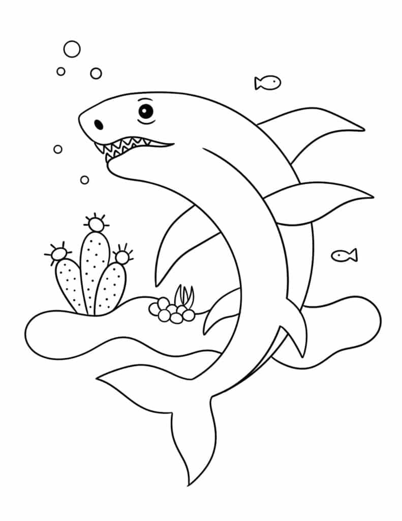 Free shark coloring pages for kids â the hollydog blog