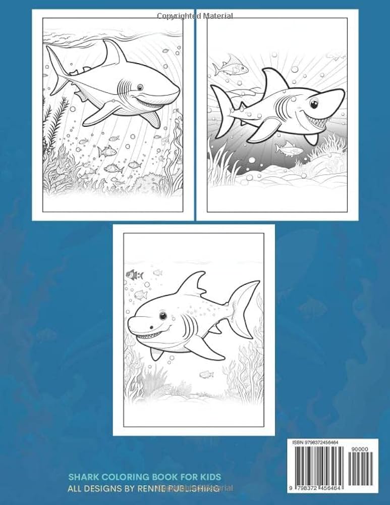 Shark coloring book for kids awesome and fun sharks hammerhead sand shark and more publishing renne books