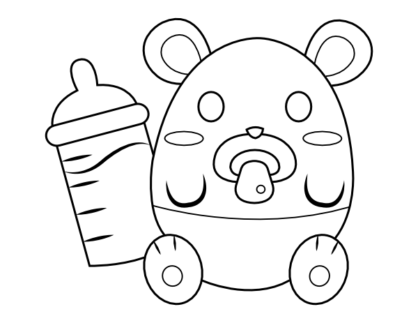 Printable baby hamster coloring page