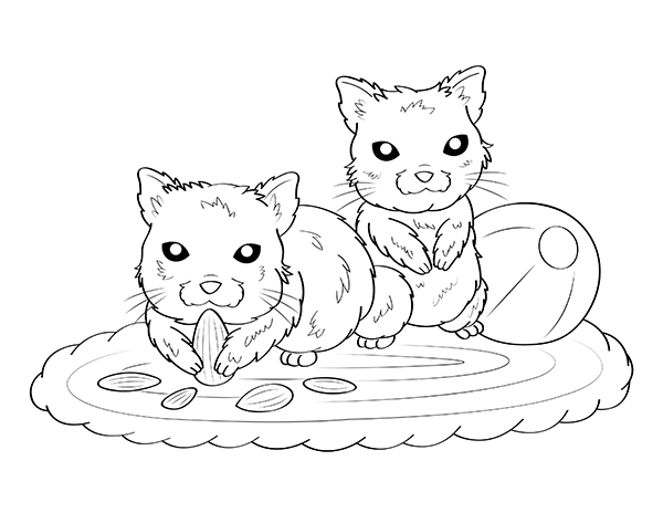 Printable hamster coloring page