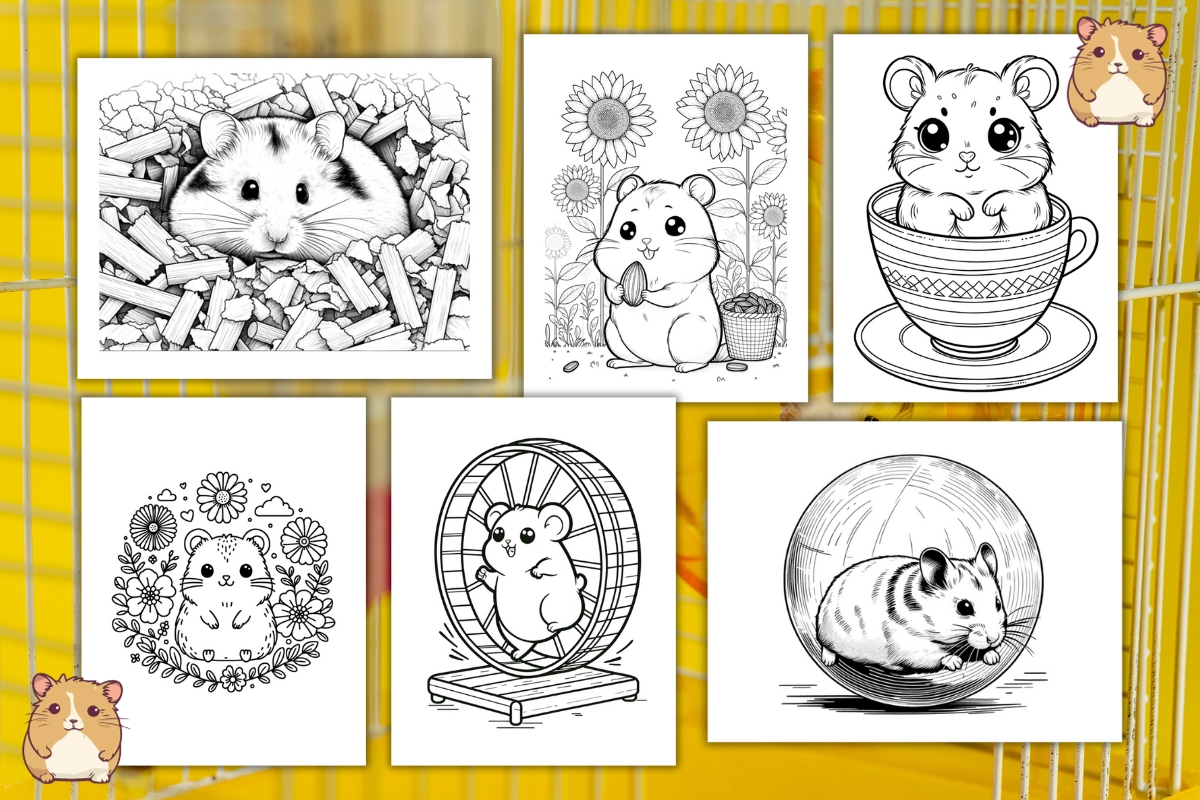 Free cute hamster coloring pages