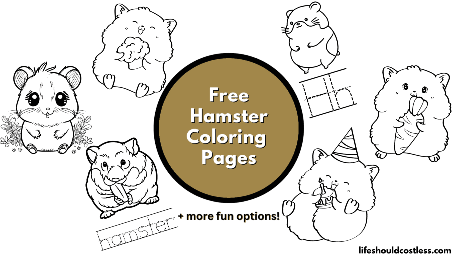 Hamster coloring pages free printable pdf templates