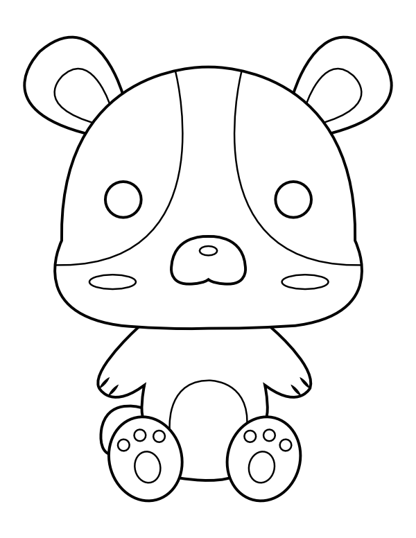 Printable kawaii hamster coloring page