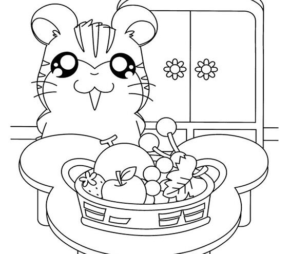 Free easy to print hamster coloring pages