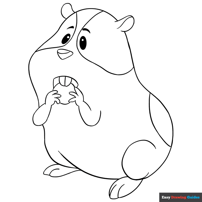 Hamster coloring page easy drawing guides