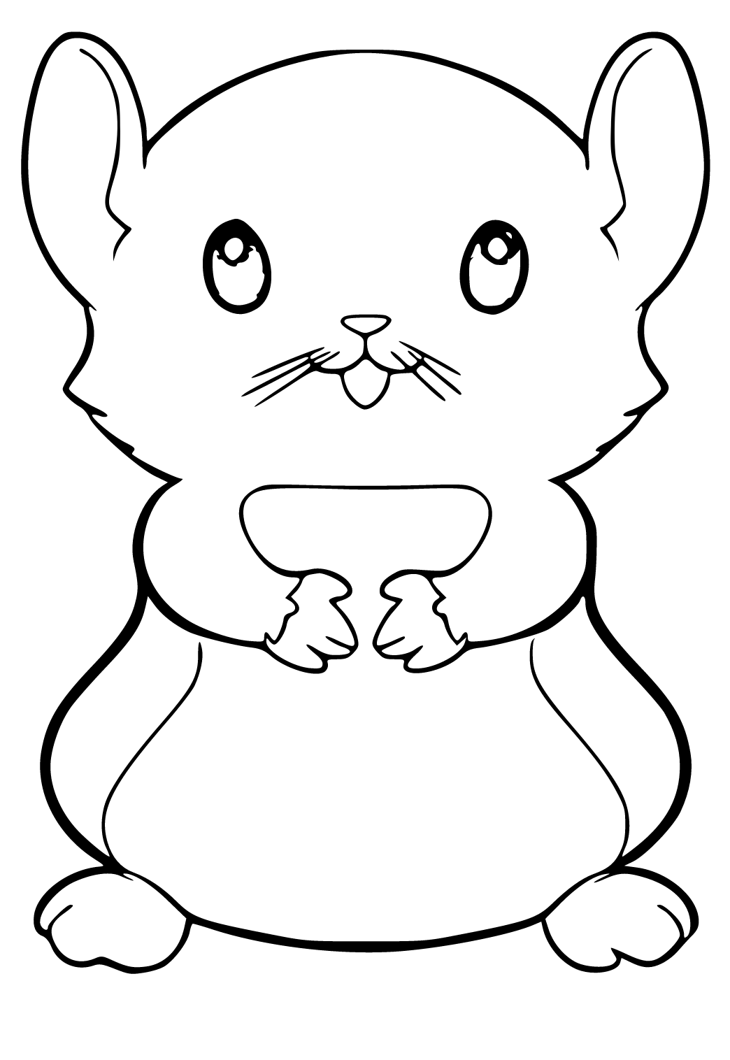 Free printable hamster cute coloring page for adults and kids