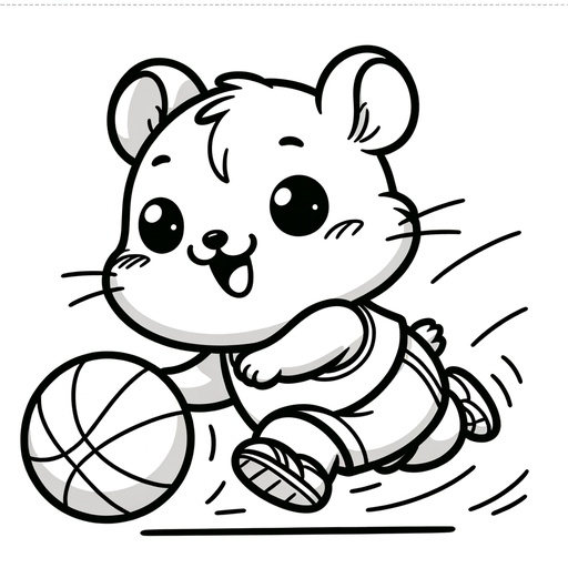 Sporty hamster coloring page