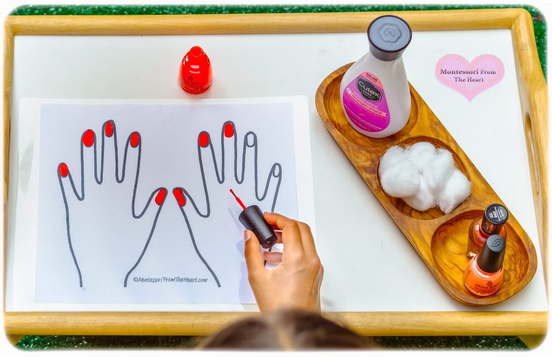 Nail salon kids activity free nails printable montessori from the heart