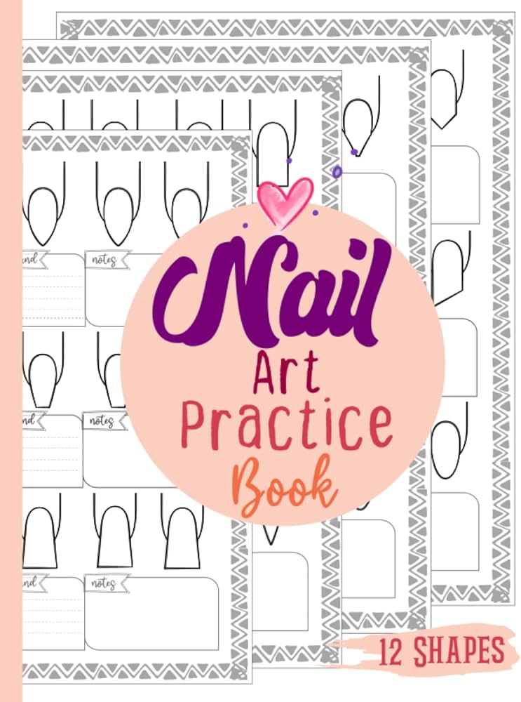 Nail art practice book journal for practicing nail art with different nail shape templates nail art designing coloring book blank nail nail art practice templates and design charts