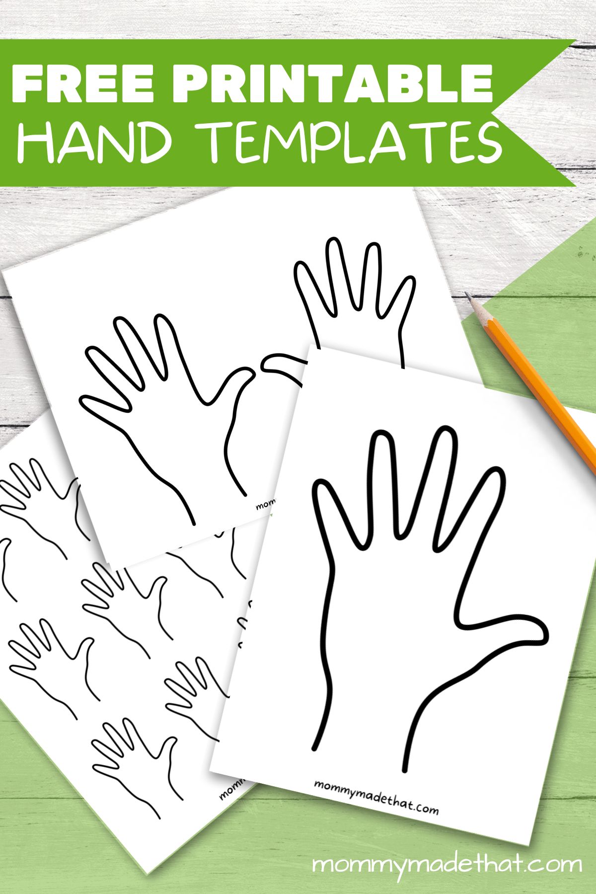 Lots of hand outlines and templates free printables