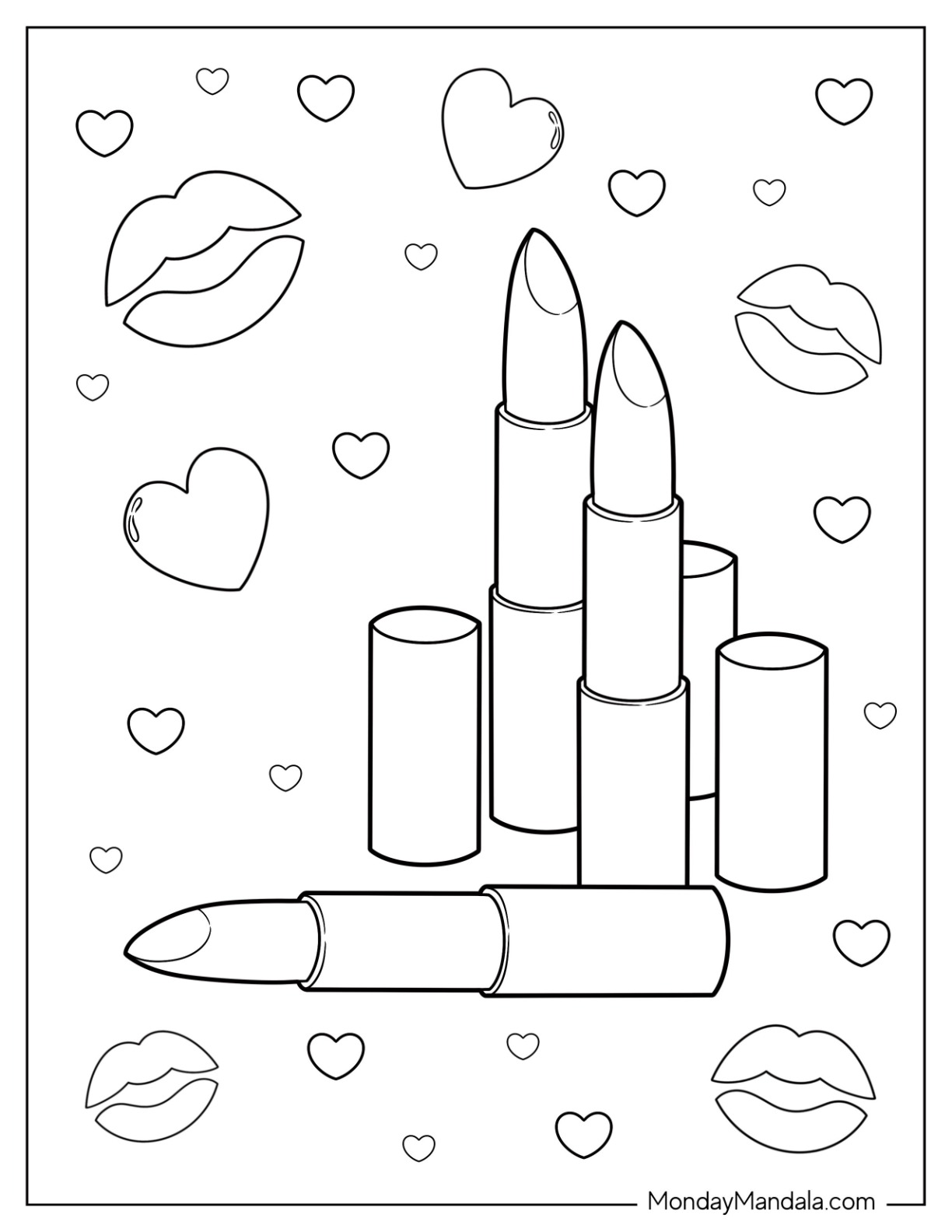 Makeup coloring pages free pdf printables